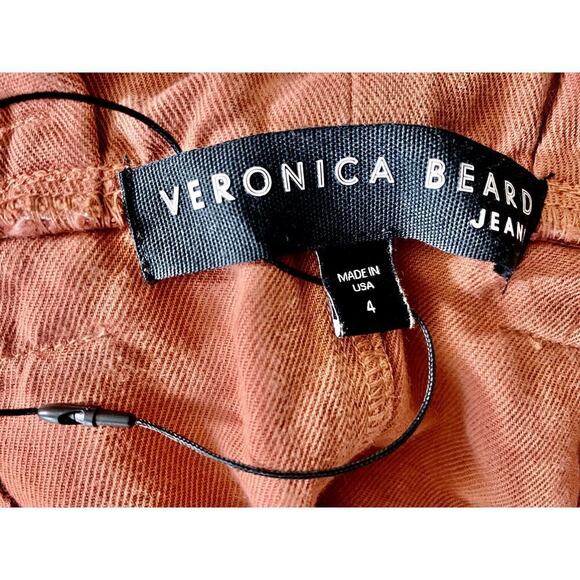 NWOT Veronica Beard Karter Linen Blend Paperbag Waist Pants Moca Brick Size 4 - Picture 9 of 9